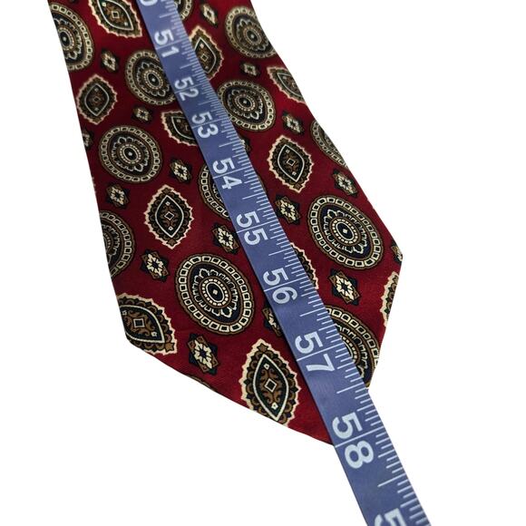 Christian Dior Burgundy Paisley Print Tie Made in USA # 890 - Picture 4 of 4